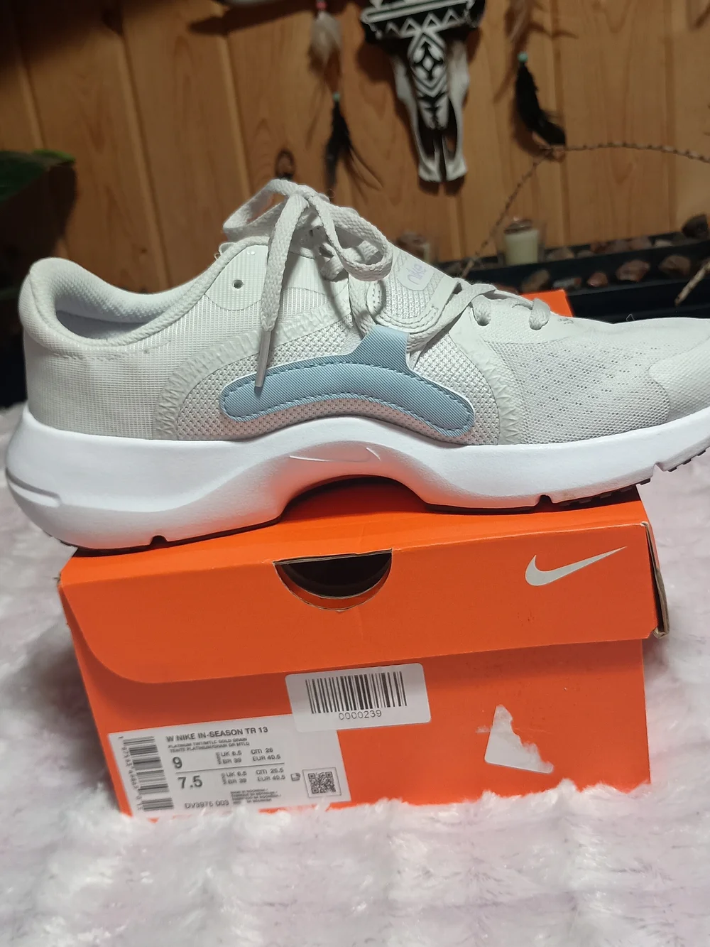 NIB Nike In-Season TR 13 Women's Light Gray and Pale Blue Training Sneakers 9